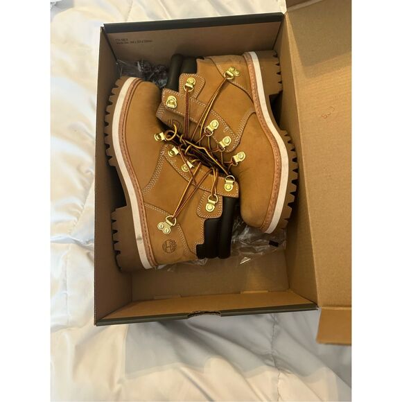 Timberland Womens LTD Heritage Vibram Lux Waterproof Wheat 6" Boots Tan Size 7 - Picture 13 of 13